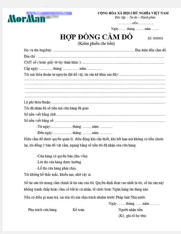 Hợp Đồng Cầm Xe Máy Là Gì?