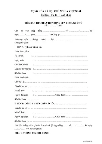 Khác Biệt Giữa Mẫu Thanh Lý Và Hợp Đồng Sửa Chữa Gốc