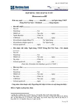 Hợp Đồng Thế Chấp Xe Ô Tô: Hướng Dẫn Toàn Tập Về Thủ Tục, Rủi Ro Và Quyền Lợi