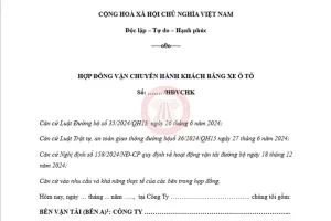 File Word Mẫu Hợp Đồng Vận Chuyển Hành Khách 2025