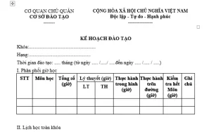Tải Mẫu Kế Hoạch Đào Tạo Lái Xe 2025?