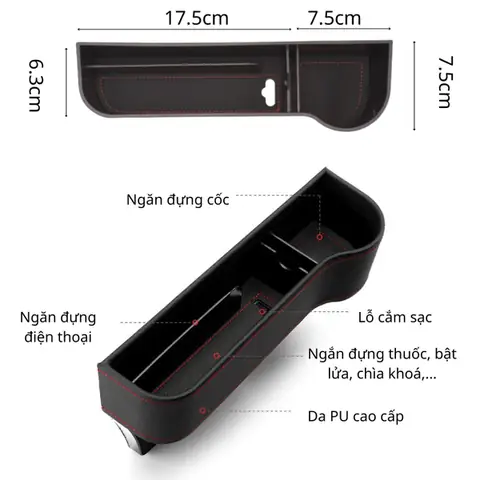Chi Tiết Sản Phẩm Khay Đựng Đồ Ô Tô, Khay Đựng Đồ Ô Tô Để Khe Ghế, Hộc Để Đồ Cao Cấp Trên Xe Hơi