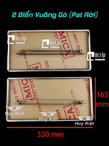 Bộ 2 Khung Biển Số Xe Hơi, Ô Tô Kích Thước Mới Kèm Mica Có Viền Inox Cho Xe Đăng Ký Biển Mới 2022 - 2023 (biển Trắng, Vàng, Xanh)