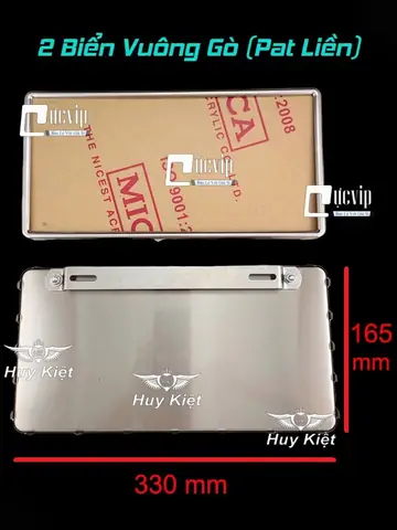 Bộ 2 Khung Biển Số Xe Hơi, Ô Tô Kích Thước Mới Kèm Mica Có Viền Inox Cho Xe Đăng Ký Biển Mới 2022 - 2023 (biển Trắng, Vàng, Xanh)