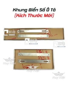 Bộ 2 Khung Biển Số Xe Hơi, Ô Tô Kích Thước Mới Kèm Mica Có Viền Inox Cho Xe Đăng Ký Biển Mới 2022 - 2023 (biển Trắng, Vàng, Xanh)