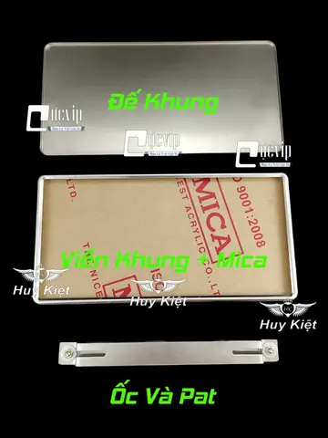 Bộ 2 Khung Biển Số Xe Hơi, Ô Tô Kích Thước Mới Kèm Mica Có Viền Inox Cho Xe Đăng Ký Biển Mới 2022 - 2023 (biển Trắng, Vàng, Xanh)