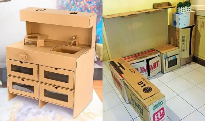 Làm Nhà Bếp Bằng Bìa Cát Tông