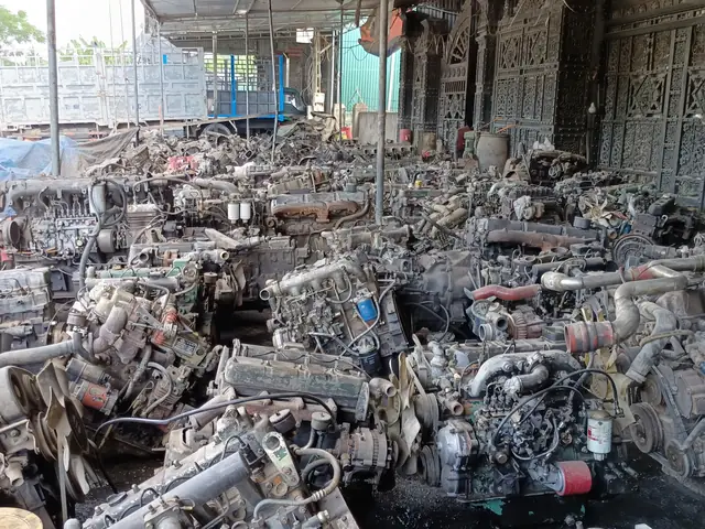 Bạt Ngàn Máy Móc Xe Ô Tô Được Tập Kết Tại Cơ Sở Chuyên Mổ Xe