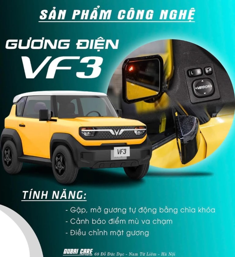 Chi phí lắp đặt gương điện VinFast VF3 và các yếu tố ảnh hưởng