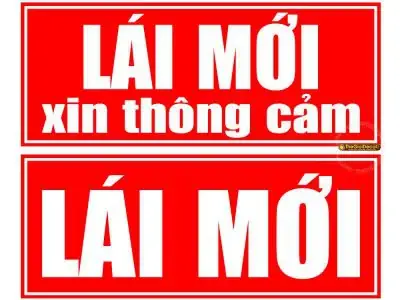 Bảng Sticker Nam Châm Dẻo “lái Mới Xin Thông Cảm” Dán Xe Giá Rẻ