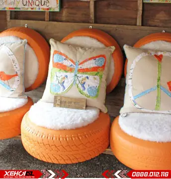 Một Số Hình Ảnh Sử Dụng Lốp Xe Ô Tô Cũ Làm Thành Bàn Ghế: