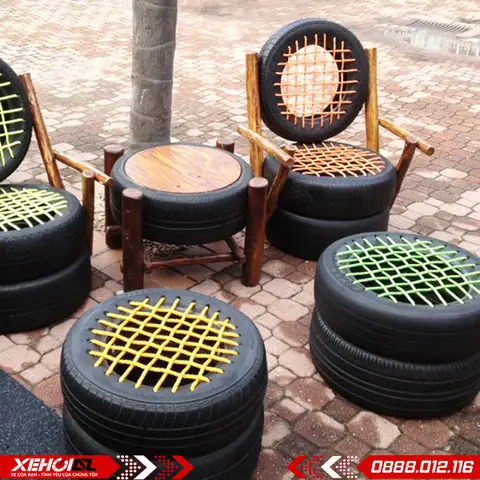 Một Số Hình Ảnh Sử Dụng Lốp Xe Ô Tô Cũ Làm Thành Bàn Ghế: