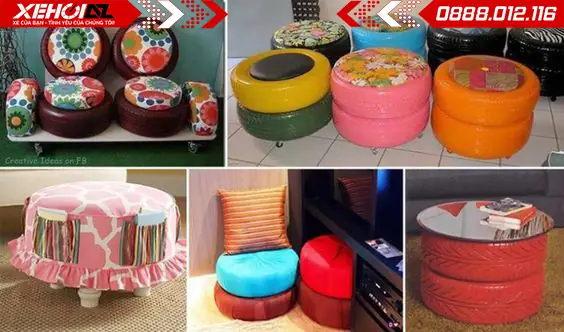 Một Số Hình Ảnh Sử Dụng Lốp Xe Ô Tô Cũ Làm Thành Bàn Ghế: