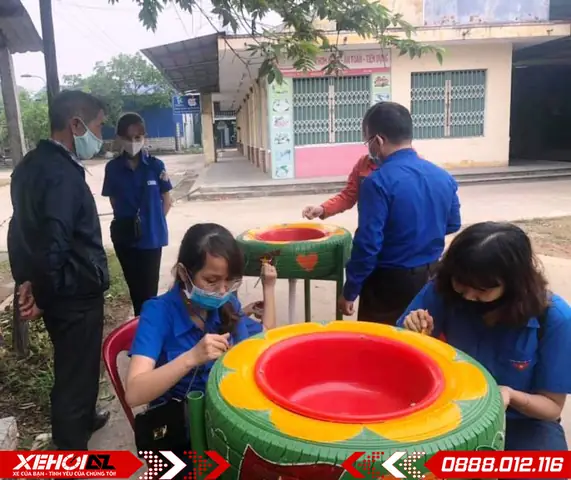 Dùng Lốp Ô Tô Cũ Để Làm Chậu Rửa Tay Tiện Lợi: