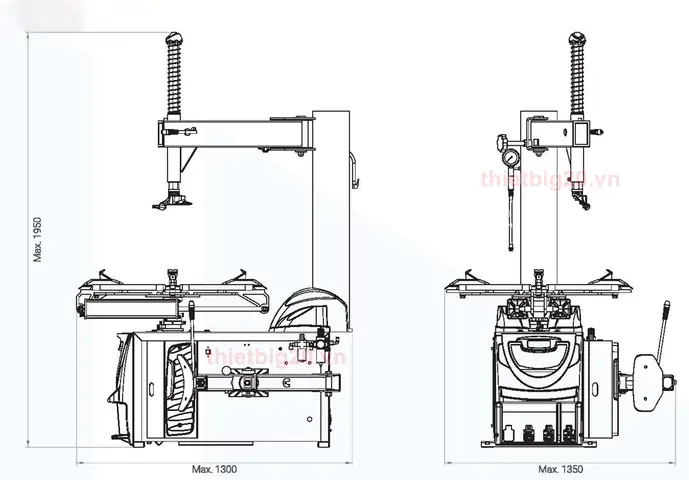 Máy Ra Vào Lốp Xe Ô Tô, Kèm Bộ Hỗ Trợ Làm Lốp Bright Lc-890n+240