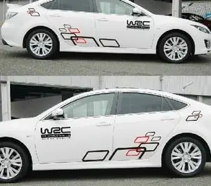 Bộ Tem Decal Wrc Ô Vuông Dán Sườn Xe Ô Tô ( Mẫu 5) Ms-101