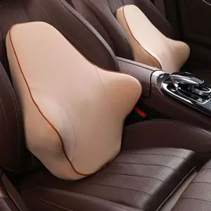 Gối Tựa Lưng Ô Tô Màu Kem - (mẫu 25)