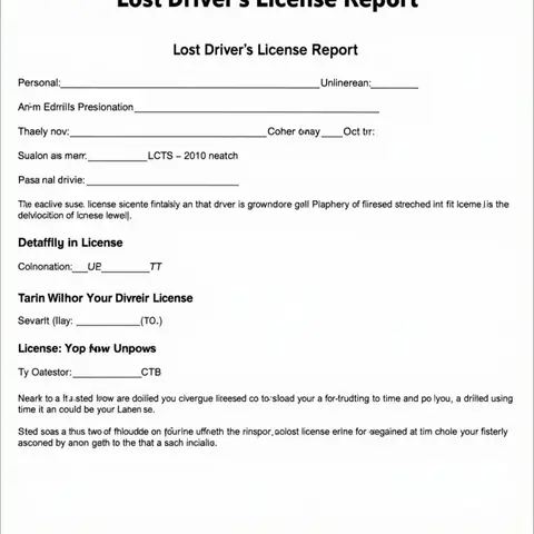 Mẫu Đơn Báo Mất Bằng Lái Xe Ô Tô: Chi Tiết Nội Dung