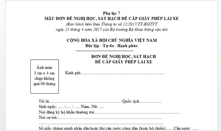 Mẫu Đơn Học Lái Xe Ô Tô: Hướng Dẫn Chi Tiết & Tải Mẫu Chuẩn Nhất