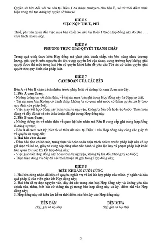 A.hợp Đồng Mua Bán Xe Ô Tô