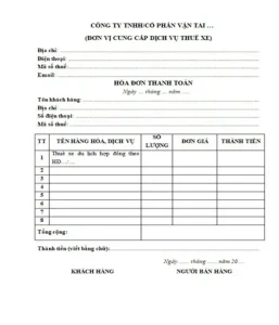 Mẫu Hóa Đơn Cho Thuê Xe Ô Tô: Hướng Dẫn Tạo & Quản Lý Chuẩn