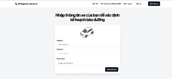 Tính Năng Kế Hoạch Bảo Dưỡng Thông Minh