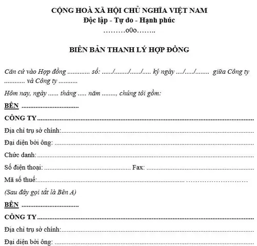 Mẫu Thanh Lý Hợp Đồng Thuê Xe Ô Tô Chuẩn, Chi Tiết Nhất