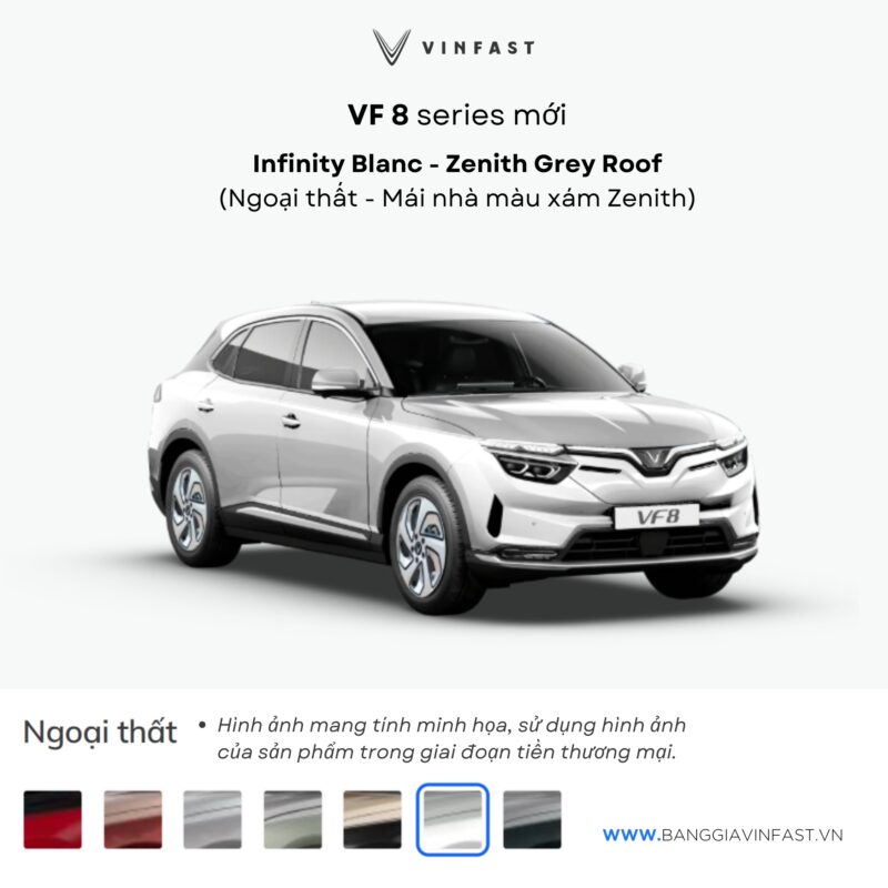 Bảng màu xe VF 8: Đánh giá chi tiết và so sánh (Tổng quan về các lựa chọn màu sắc của VinFast VF 8, đánh giá tính thẩm mỹ và so sánh để giúp người dùng đưa ra quyết định chọn màu phù hợp.)