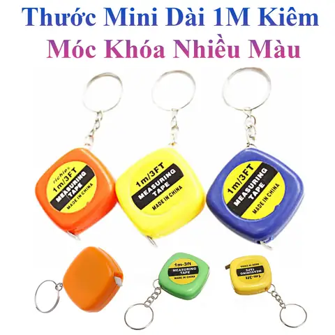 Thước Mini Dài 1m Kiêm Móc Khóa Tiện Dụng Nhiều Màu