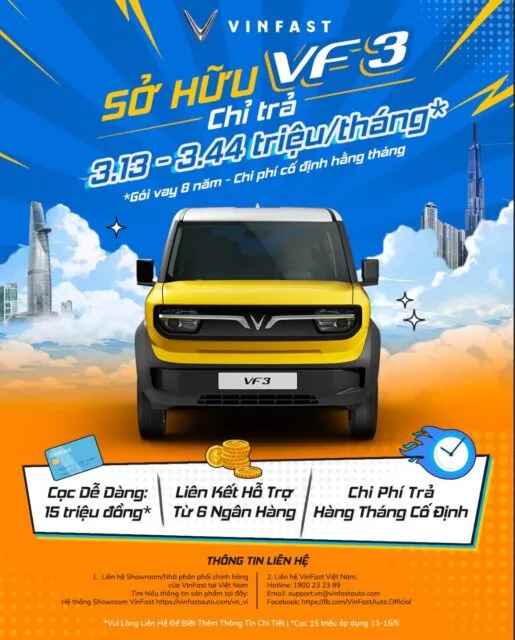 So sánh các gói vay mua trả góp xe VinFast VF 3 từ các ngân hàng và tổ chức tài chính: Lãi suất, thời hạn, điều kiện vay