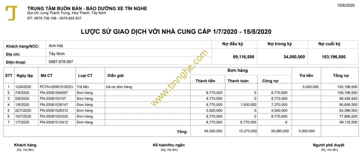Phần Mềm Quản Lý Sửa Chữa Xe Ô Tô