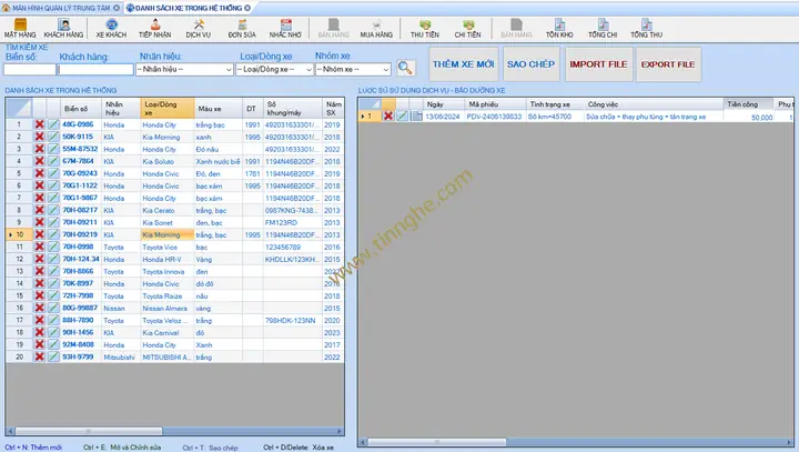 Phần Mềm Quản Lý Sửa Chữa Xe Ô Tô