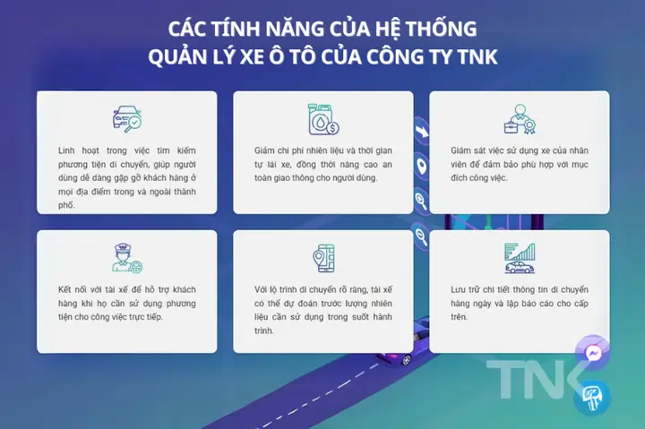 Các Tính Năng Của Hệ Thống Quản Lý Xe Ô Tô Của Công Ty Tnk