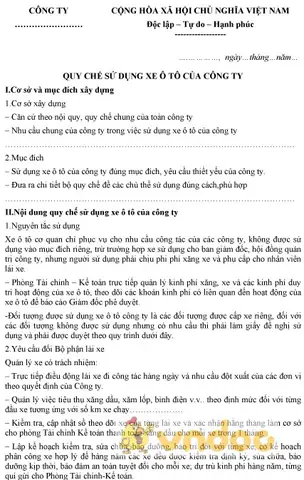 Quy Chế Sử Dụng Xe Ô Tô: Cẩm Nang Toàn Diện Cho Tài Xế