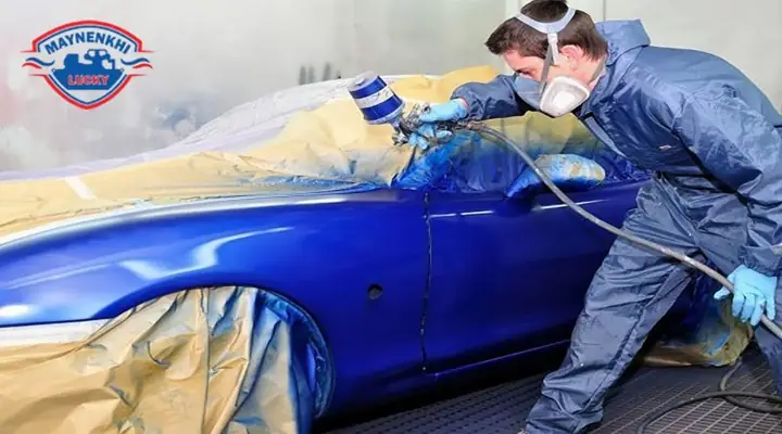 Bước 6: Phun Sơn Ô Tô Lớp Màu