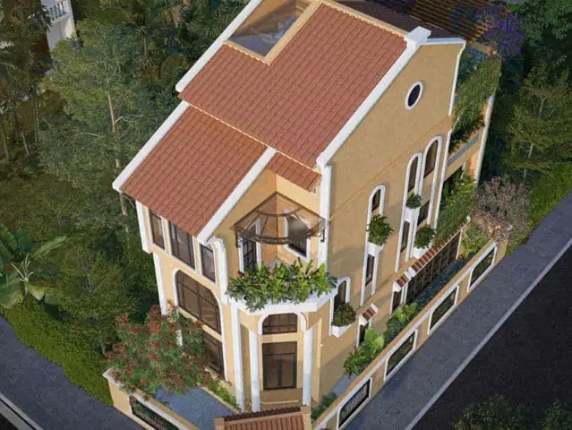 Thiết Kế Nhà Phong Cách Indochine 6x15m Thiết Kế Nhà Phong Cách Indochine 6x15m