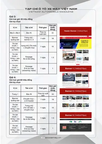 Dưới Đây Là Bảng Giá Quảng Cáo Tạp Chí Ô Tô Xe Máy Việt Nam 2025