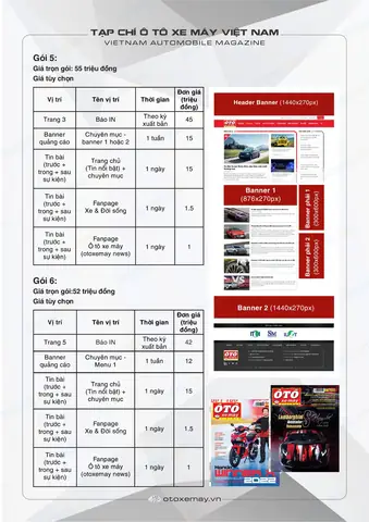 Dưới Đây Là Bảng Giá Quảng Cáo Tạp Chí Ô Tô Xe Máy Việt Nam 2025