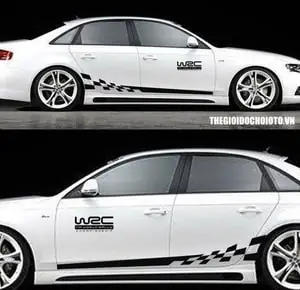 Bộ Tem Decal Wrc Kẻ Sọc Ô Cờ Dán Sườn Xe Ô Tô ( Mẫu 2) Ms-100