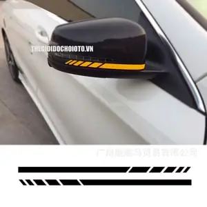 Decal Tem Dải Màu Phản Quang Dán Gương Ô Tô (mẫu 2)
