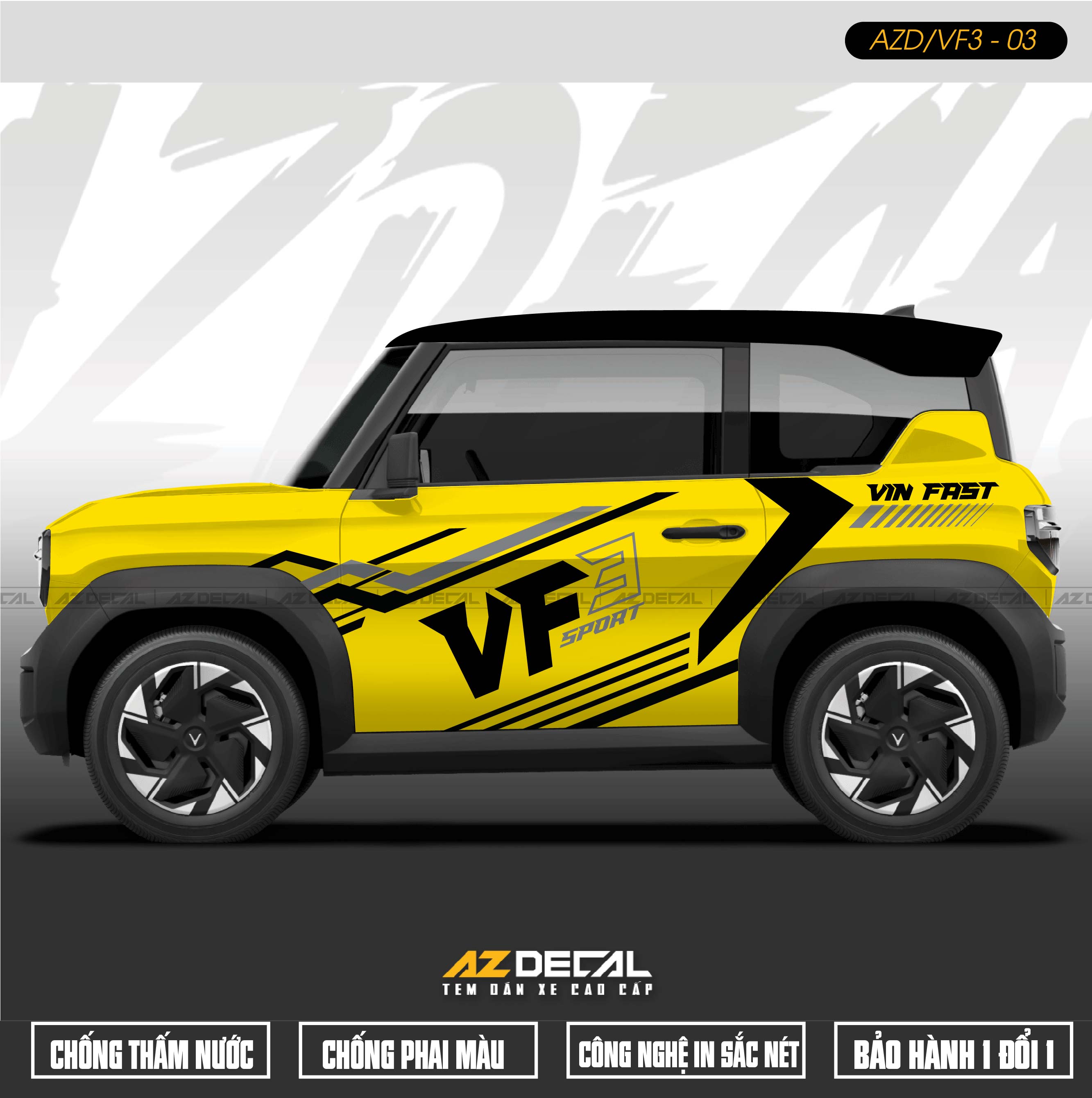 Tem Xe VF3 Vàng: Nâng Tầm Phong Cách Cho Chiếc VinFast Của Bạn