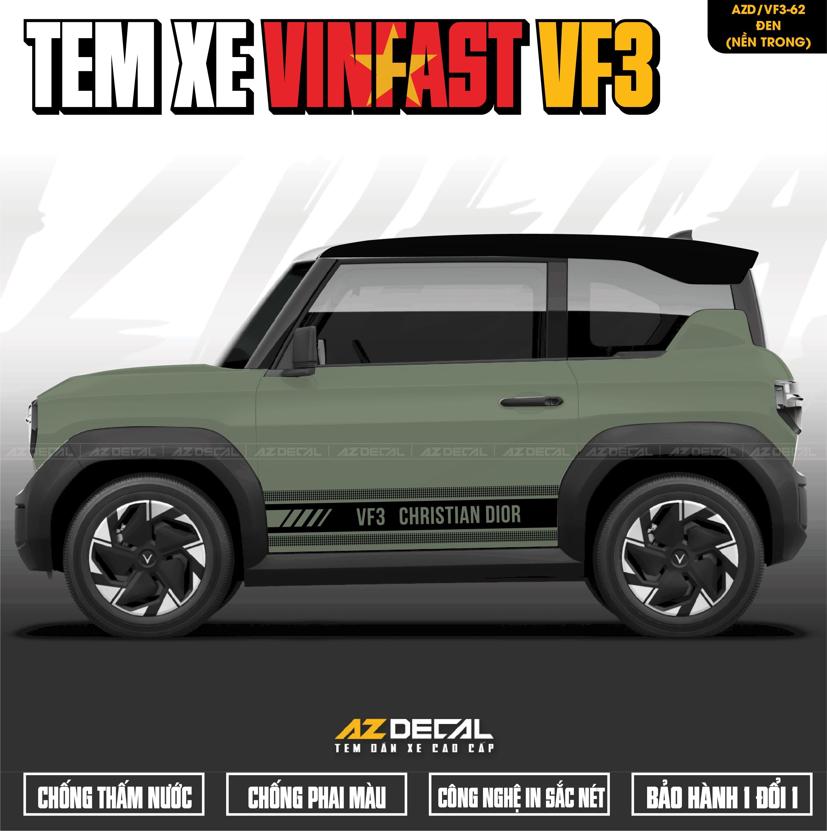 Hướng Dẫn Tự Dán Tem Xe VF3 Xám Tại Nhà (Chi Tiết AZ)