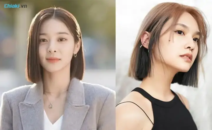 Tóc Ngắn Nữ Duỗi Thẳng Không Mái