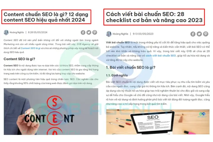 Không Được Trùng Lặp Thẻ H1 Giữa Các Trang