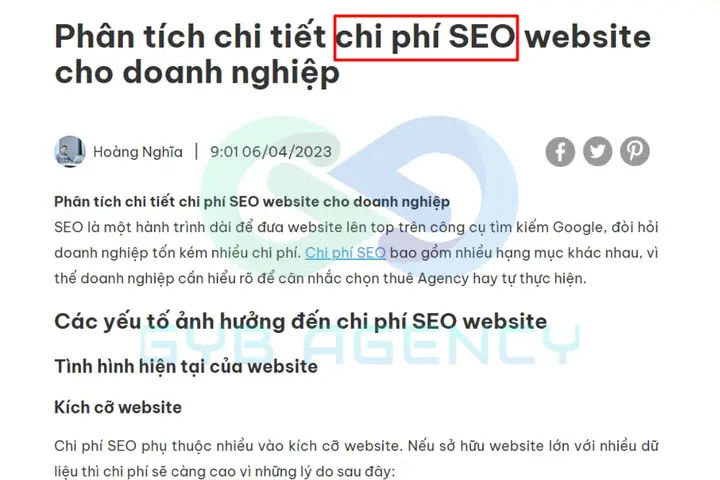 Chèn Từ Khóa Chính Vào Thẻ H1