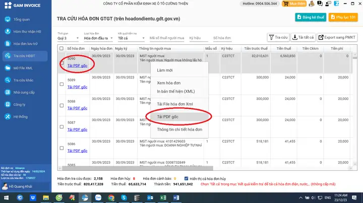 Tra Cứu Hóa Đơn Đăng Kiểm Xe Ô Tô 5003s
