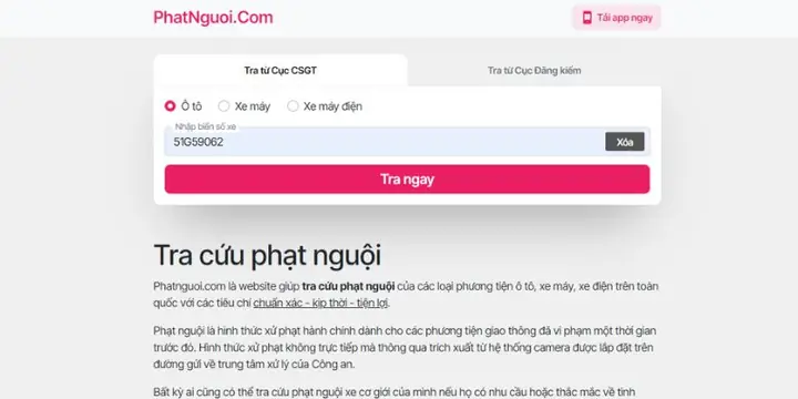 Trênwebsite Phatnguoi.com