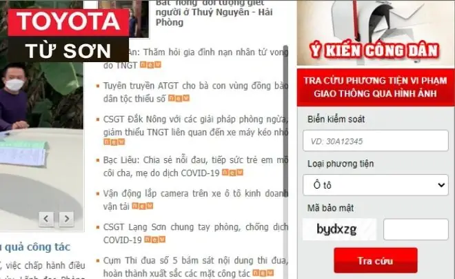 Tra Cứu Phạt Nguội Tại Website Của Cục Cảnh Sát Giao Thông
