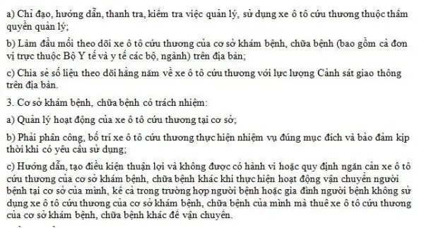 Quy Định Tiêu Chuẩn Trang Thiết Bị Trên Xe Ô Tô Cứu Thương