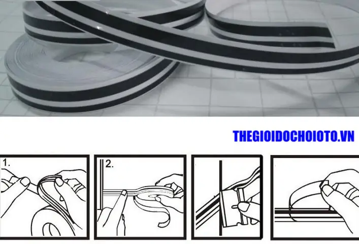 Tem Decal Chỉ Viền Ngoại Thất Dán Trang Trí Xe Ô Tô